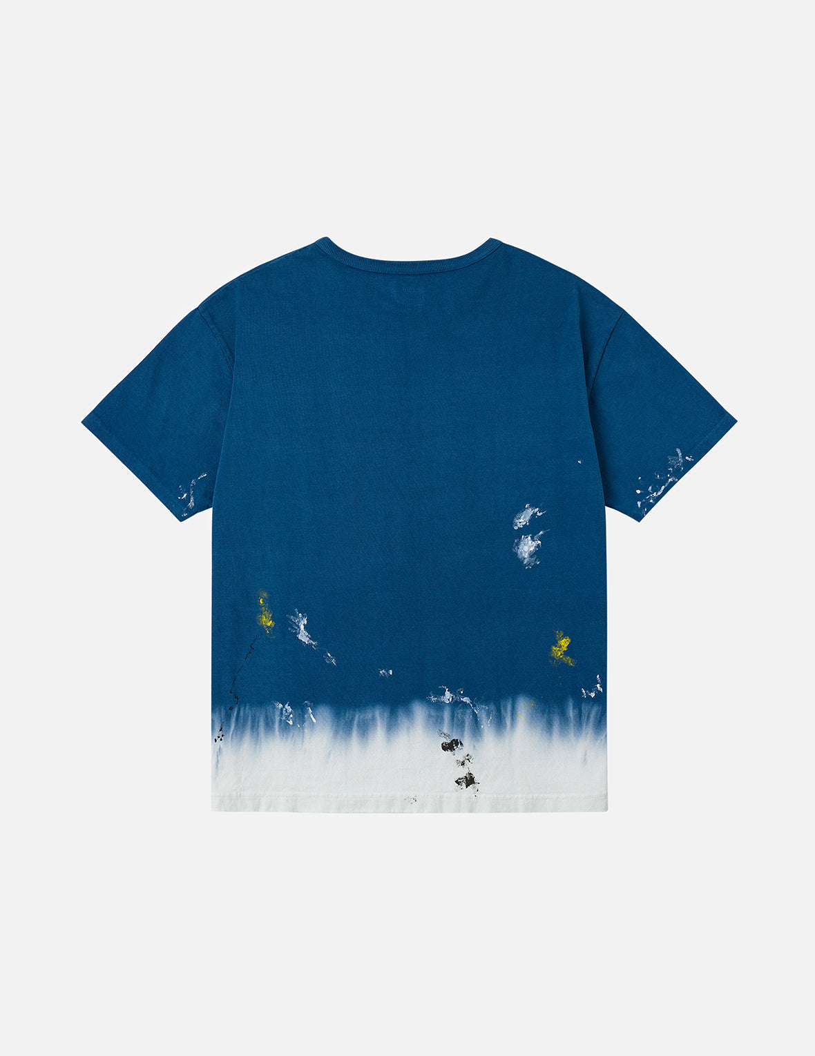 达摩和商标刺绣常规版型渐层式染色T恤